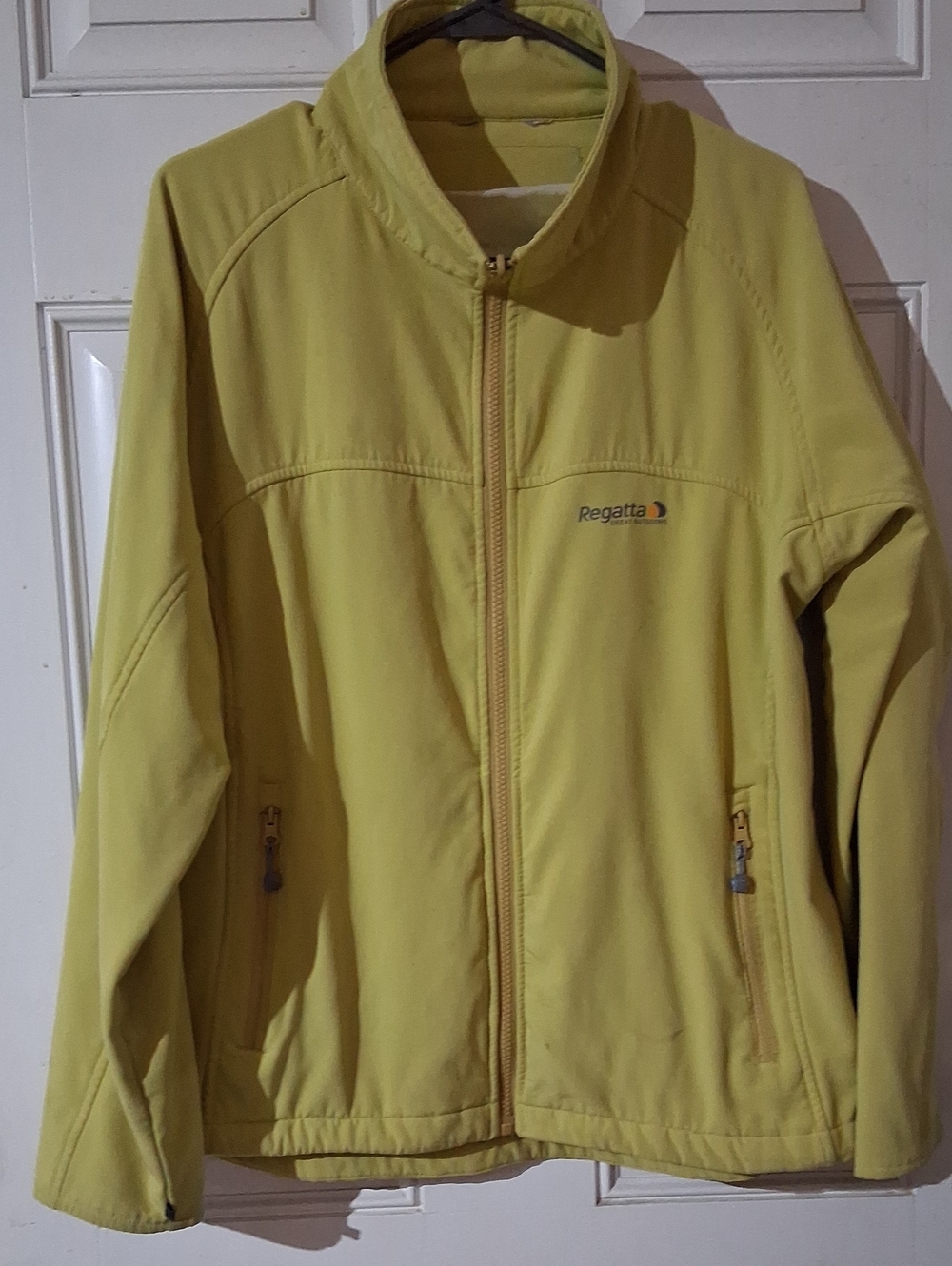 Womens Lightweight Yellow Softshell Waterproof Jacket. Wet Suit Fabric!